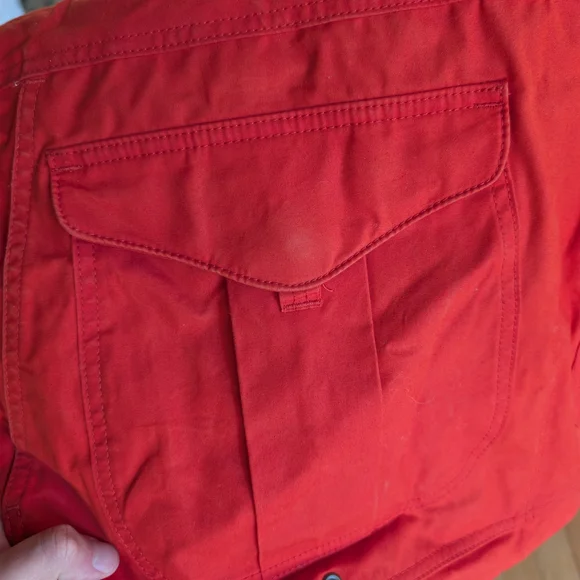 Filson Men's Bright Red Raincoat - Picture 2 of 4